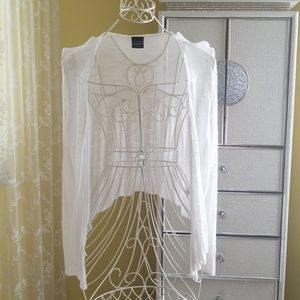 Lightweight white cardigan/long shrug